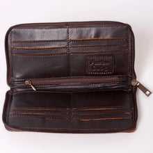 Load image into Gallery viewer, Western Hand Tooled Leather Wallet Purse, Leather Crossbody Purse, Genuine Leather Bag, Genuine Cowhide Bag, Western Purse, Luxury Wallet