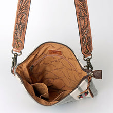 Load image into Gallery viewer, Western Purse Bag, Concealed Carry Purse, Hand Tooled Leather, Aztec Purse, Southwest Saddle Blanket, Genuine Leather, American Darling