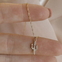 Load image into Gallery viewer, Gold Cactus Necklace, Gold Pendant Necklace, Cactus Necklace Gold, Perfect Gift For Mom, Gift For Wife, Gold Necklace, Dainty Necklace