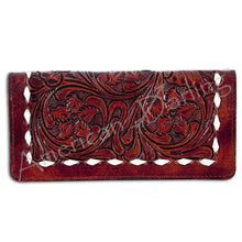 Load image into Gallery viewer, Western Hand Tooled Leather Wallet Purse, Leather Crossbody Purse, Genuine Leather Bag, Genuine Cowhide Bag, Western Purse, Luxury Wallet