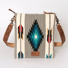 Load image into Gallery viewer, Western Purse Bag, Concealed Carry Purse, Hand Tooled Leather, Aztec Purse, Southwest Saddle Blanket, Genuine Leather, American Darling