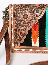 Load image into Gallery viewer, Western Hand Tooled Leather Purse, Concealed Carry Purse, Cowhide Purse, Saddle Blanket Bag, Genuine Cowhide, Western Wallet, Leather Fringe