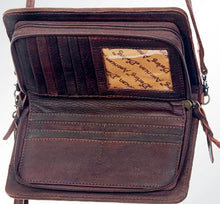 Load image into Gallery viewer, Western Hand Tooled Leather Purse, Leather Wallet Purse, Cowhide Purse, Saddle Blanket, Genuine Cowhide, Western Wallet, American Darling