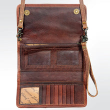 Load image into Gallery viewer, Western Hand Tooled Leather Purse, Concealed Carry Purse, Cowhide Purse, Saddle Blanket Bag, Genuine Cowhide, Western Wallet, Floral Wallet