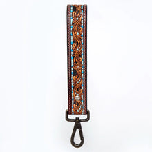 Load image into Gallery viewer, Western Hand Tooled Leather Purse Wrist Strap, Cowhide Wristlet Strap, American Darling Leather Purse Strap, Genuine Cowhide Wrist Strap