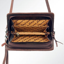 Load image into Gallery viewer, Western Hand Tooled Leather Purse, Concealed Carry Purse, Cowhide Purse, Saddle Blanket Bag, Genuine Cowhide, Western Wallet, Floral Wallet