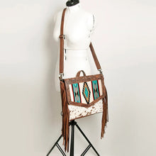 Load image into Gallery viewer, Western Hand Tooled Leather Purse, Concealed Carry Purse, Cowhide Purse, Leather Backpack Women, Genuine Cowhide, Western Purse Backpack