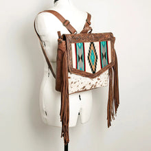 Load image into Gallery viewer, Western Hand Tooled Leather Purse, Concealed Carry Purse, Cowhide Purse, Leather Backpack Women, Genuine Cowhide, Western Purse Backpack