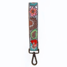 Load image into Gallery viewer, Western Hand Tooled Leather Purse Wrist Strap, Cowhide Wristlet Strap, American Darling Leather Purse Strap, Genuine Cowhide Wrist Strap