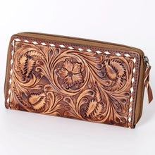 Load image into Gallery viewer, Western Hand Tooled Leather Wallet Purse, Leather Crossbody Purse, Genuine Leather Bag, Genuine Cowhide Bag, Western Purse, Luxury Wallet