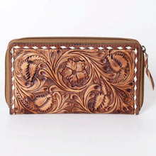 Load image into Gallery viewer, Western Hand Tooled Leather Wallet Purse, Leather Crossbody Purse, Genuine Leather Bag, Genuine Cowhide Bag, Western Purse, Luxury Wallet