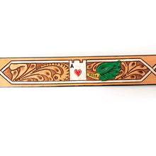 Load image into Gallery viewer, Womens Western Hand Tooled Leather Belt, Rodeo Belt, Embossed Leather Belt, Western Belt, Cowboy Belt, Cowgirl Belt, Studded Handmade Belt