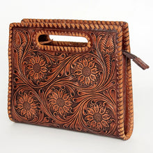 Load image into Gallery viewer, Western Hand Tooled Leather Wallet Purse, Leather Crossbody Purse, Genuine Leather Bag, Genuine Cowhide Bag, Western Purse, Luxury Wallet