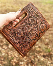 Load image into Gallery viewer, Western Hand Tooled Leather Wallet Purse, Leather Crossbody Purse, Genuine Leather Bag, Genuine Cowhide Bag, Western Purse, Luxury Wallet