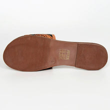 Load image into Gallery viewer, Leather Sandals, Slip On Women Leather Sandals, Hand Tooled Leather Sandals, Strappy Leather Sandals, Buckle Strap Leather Sandals