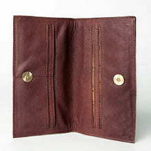 Load image into Gallery viewer, Western Hand Tooled Leather Wallet Purse, Western Buck Stitch Wallet, Leather Crossbody Purse, Genuine Leather Bag, Genuine Cowhide Bag