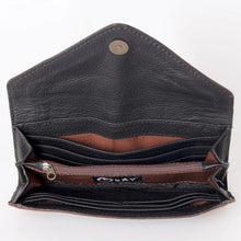 Load image into Gallery viewer, Western Hand Tooled Leather Wallet Purse, Leather Crossbody Purse, Genuine Leather Bag, Genuine Cowhide Bag, Western Purse, Luxury Wallet