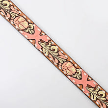 Load image into Gallery viewer, Womens Western Hand Tooled Leather Belt, Rodeo Belt, Embossed Leather Belt, Western Belt, Cowboy Belt, Cowgirl Belt, Studded Handmade Belt