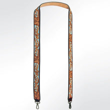 Load image into Gallery viewer, Western Hand Tooled Leather Purse Strap, Cowhide Purse Strap, American Darling Leather Purse Strap, Genuine Cowhide Strap