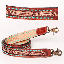 Load image into Gallery viewer, Western Hand Tooled Leather Purse Strap, Cowhide Purse Strap, American Darling Leather Purse Strap, Genuine Cowhide Strap