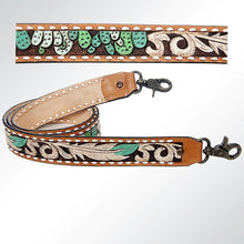 Load image into Gallery viewer, Western Hand Tooled Leather Purse Strap, Cowhide Purse Strap, American Darling Leather Purse Strap, Genuine Cowhide Strap