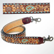 Load image into Gallery viewer, Western Hand Tooled Leather Purse Strap, Cowhide Purse Strap, American Darling Leather Purse Strap, Genuine Cowhide Strap