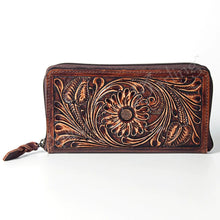 Load image into Gallery viewer, Western Hand Tooled Leather Wallet Purse, Leather Wallet, Genuine Leather Bag, Genuine Cowhide Bag, Western Purse, Luxury Wallet