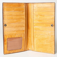 Load image into Gallery viewer, Western Hand Tooled Leather Wallet Purse, Western Buck Stitch Wallet, Leather Crossbody Purse, Genuine Leather Bag, Genuine Cowhide Bag