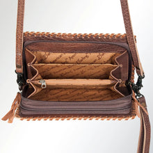 Load image into Gallery viewer, Western Leather Wallet Purse, Hand Tooled Leather Wallet, Crossbody Purse, Womens Leather Wallet, Genuine Leather, American Darling Wallet