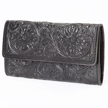 Load image into Gallery viewer, Western Hand Tooled Leather Wallet Purse, Leather Crossbody Purse, Genuine Leather Bag, Western Purse, Luxury Wallet