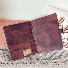 Load image into Gallery viewer, Hand Tooled Leather Portfolio, Leather Padfolio, Leather Legal Pad Portfolio, Leather Legal Pad Notebook, Tooled Leather Portfolio Envelope