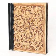 Load image into Gallery viewer, Hand Tooled Leather Portfolio, Leather Padfolio, Leather Legal Pad Portfolio, Leather Legal Pad Notebook, Tooled Leather Portfolio Envelope