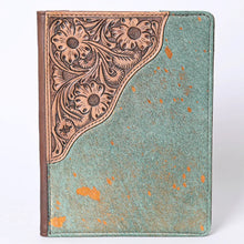 Load image into Gallery viewer, Hand Tooled Leather Portfolio, Leather Padfolio, Leather Legal Pad Portfolio, Leather Legal Pad Notebook, Tooled Leather Portfolio Envelope