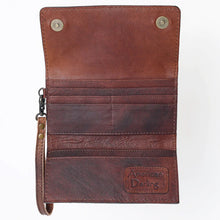 Load image into Gallery viewer, Western Hand Tooled Leather Wallet, Leather Wristlet Wallet, Genuine Leather Wallet, Cowhide Western Purse Wallet, Luxury Wallet