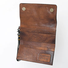 Load image into Gallery viewer, Western Hand Tooled Leather Wallet, Leather Wristlet Wallet, Genuine Leather Wallet, Cowhide Western Purse Wallet, Luxury Wallet