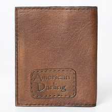 Load image into Gallery viewer, Western Hand Tooled Leather Wallet Purse, Western Buck Stitch Wallet, Leather Clutch, Genuine Leather Wallet, Leather Wallet, Western Wallet