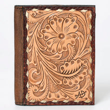 Load image into Gallery viewer, Western Hand Tooled Leather Wallet Purse, Western Buck Stitch Wallet, Leather Clutch, Genuine Leather Wallet, Leather Wallet, Western Wallet