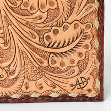 Load image into Gallery viewer, Western Hand Tooled Leather Wallet Purse, Western Buck Stitch Wallet, Leather Clutch, Genuine Leather Wallet, Leather Wallet, Western Wallet