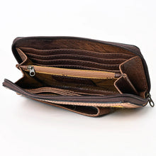Load image into Gallery viewer, Western Hand Tooled Leather Wallet Purse, Leather Wristlet Wallet, Saddle Blanket Wallet, Genuine Leather Bag, Western Purse, Luxury Wallet