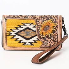 Load image into Gallery viewer, Western Hand Tooled Leather Wallet Purse, Leather Wristlet Wallet, Saddle Blanket Wallet, Genuine Leather Bag, Western Purse, Luxury Wallet