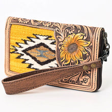 Load image into Gallery viewer, Western Hand Tooled Leather Wallet Purse, Leather Wristlet Wallet, Saddle Blanket Wallet, Genuine Leather Bag, Western Purse, Luxury Wallet