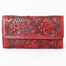 Load image into Gallery viewer, Western Hand Tooled Leather Wallet Purse, Leather Wallet, Genuine Leather Bag, Western Purse, Luxury Wallet, Cowhide Wallet