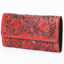 Load image into Gallery viewer, Western Hand Tooled Leather Wallet Purse, Leather Wallet, Genuine Leather Bag, Western Purse, Luxury Wallet, Cowhide Wallet