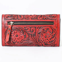 Load image into Gallery viewer, Western Hand Tooled Leather Wallet Purse, Leather Wallet, Genuine Leather Bag, Western Purse, Luxury Wallet, Cowhide Wallet