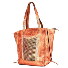 Load image into Gallery viewer, Genuine Vintage Leather Western Shoulder Tote Bag, Genuine Leather Purse, Handmade Leather Purse, Leather Shoulder Bag, Vintage Leather Tote