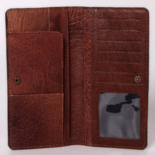 Load image into Gallery viewer, Western Hand Tooled Leather Wallet, Hand Painted Sunflower Leather Wallet, Leather Flower Wallet, Genuine Leather Clutch, Western Purse,