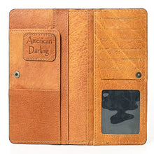 Load image into Gallery viewer, Western Hand Tooled Leather Wallet, Hand Tooled Floral Leather Wallet, Leather Flower Wallet, Genuine Leather Clutch, Western Purse