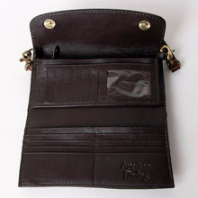 Load image into Gallery viewer, Western Hand Tooled Leather Wallet, Leather Clutch Purse, Cowhide Purse, Leather Crossbody Wallet, Genuine Cowhide Western Wallet