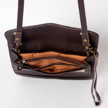 Load image into Gallery viewer, Western Hand Tooled Leather Wallet, Leather Clutch Purse, Cowhide Purse, Leather Crossbody Wallet, Genuine Cowhide Western Wallet