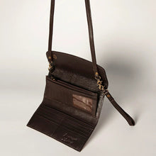 Load image into Gallery viewer, Western Hand Tooled Leather Wallet, Leather Clutch Purse, Cowhide Purse, Leather Crossbody Wallet, Genuine Cowhide Western Wallet